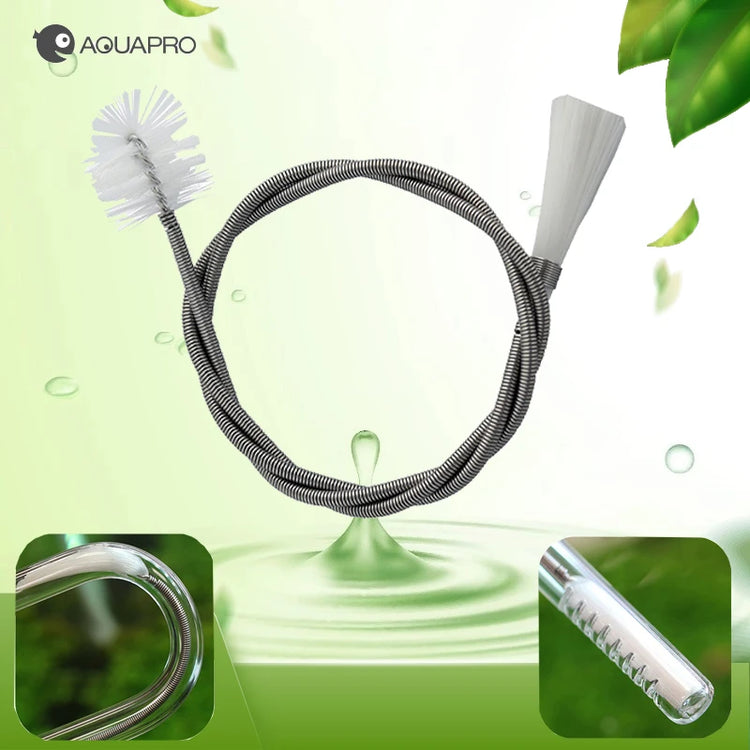 Stainless Steel Aquarium Spring Brush – Fish Tank Cleaning Tool & Filter Cleaner