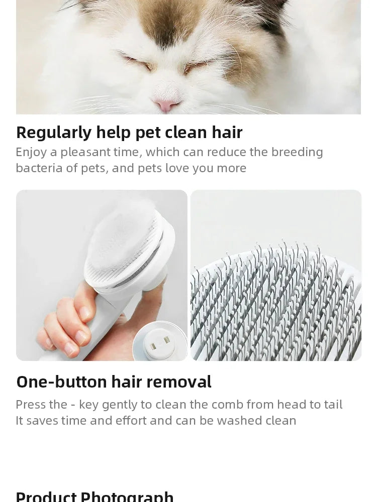 1Pc Cat Comb | Hair Removal | Pet Magic Comb | One Click Floating Hair Remover | Cat Dog Universal Cleaning | Grooming Beauty Supplies