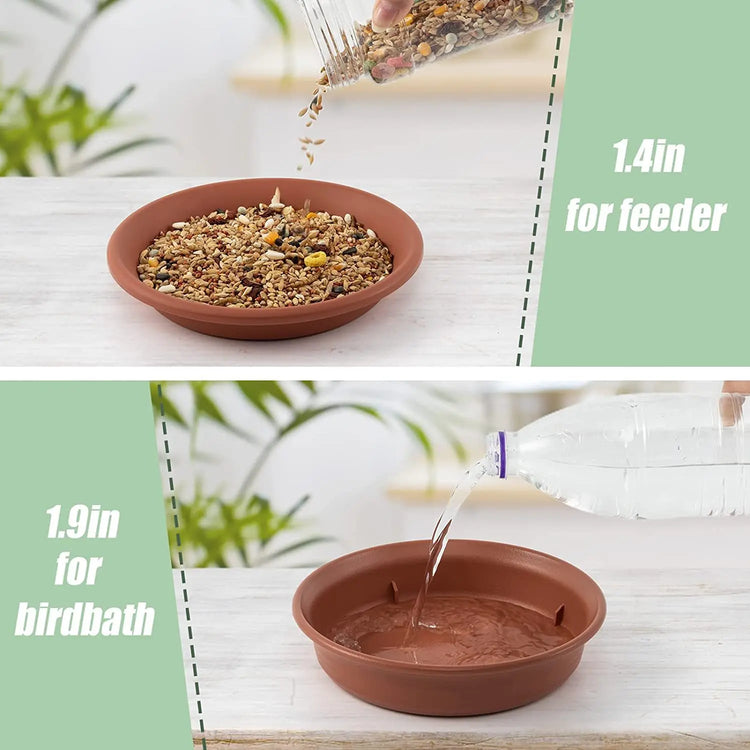 Wall Hanging Bird Feeder Bowl – Tree-Mounted Bird Bath Spa | Includes 2 Trays, Metal Rings & Screws