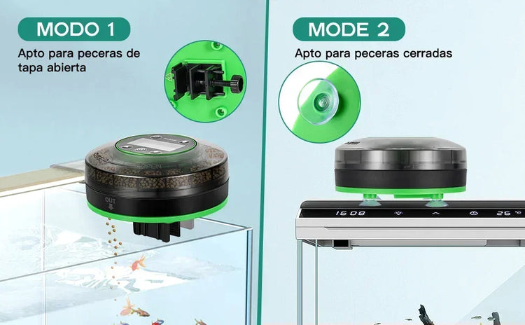 Automatic Fish Feeder for Aquarium with LCD Display and USB Rechargeable Timer – 3-Speed Adjustable Food Dispenser