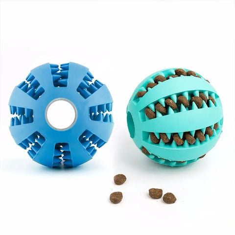 Interactive Rubber Dog Ball Toy – Chew, Clean Teeth & Snack Dispenser