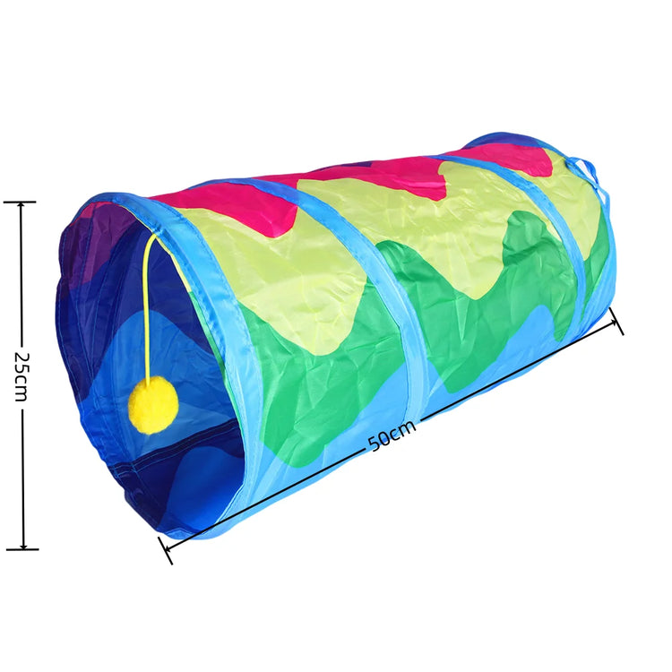 Foldable Cat Tunnel Tube Interactive Training Toy for Kittens and Puppies