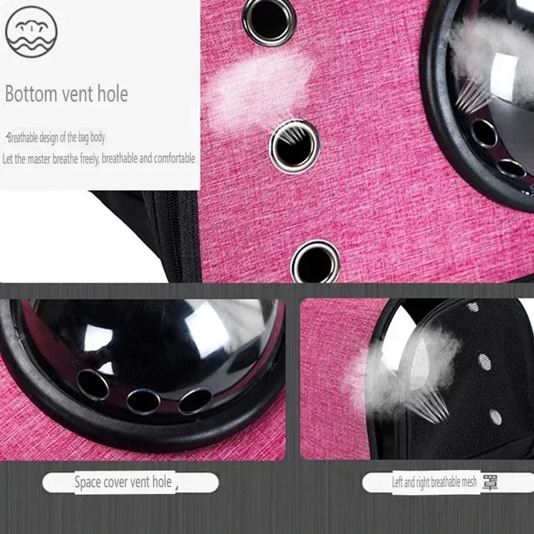 Portable Pet Travel Bag – Transparent Foldable Cat Backpack Zipper Tote