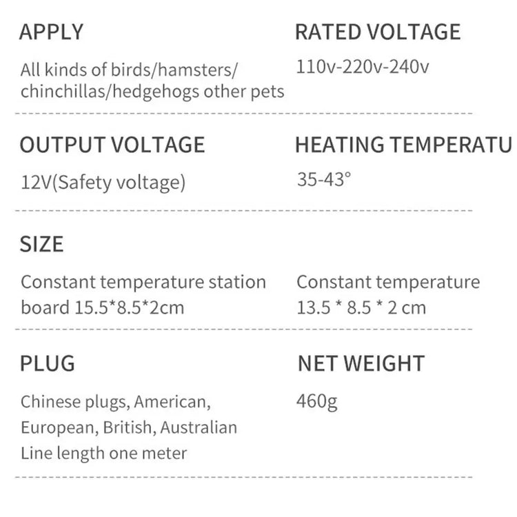 Bird Cage Heated Perch Platform – Snuggle-Up Parrot Warmer with Anti-Bite Cord | Automatic Bird Heater for Budgies & Small Cage Birds