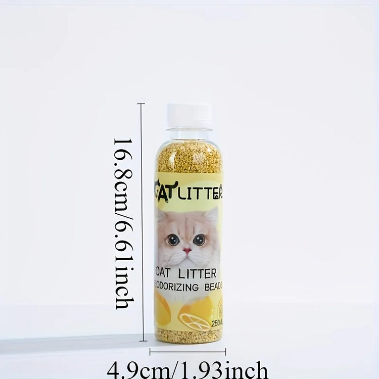 A Bottle of Cat Litter Deodorizing Beads | Cat Litter Freshener | Pet Odor Neutralizing Scented Additives | Odor Control for Litter Box