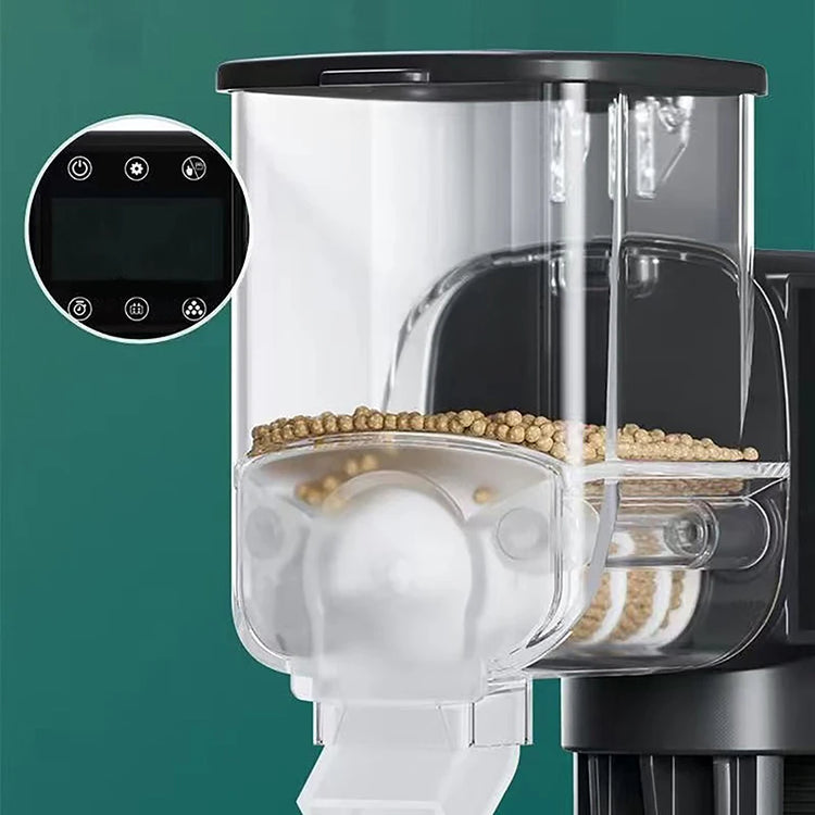 Automatic Intelligent Fish Feeder with LCD Display – Digital Programmable Aquarium Fish Food Dispenser