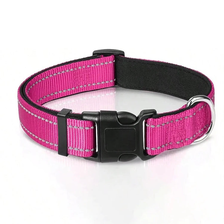 Reflective Soft Padded Dog Collar – Adjustable & Breathable Safety Collar for Small, Medium & Large Dogs