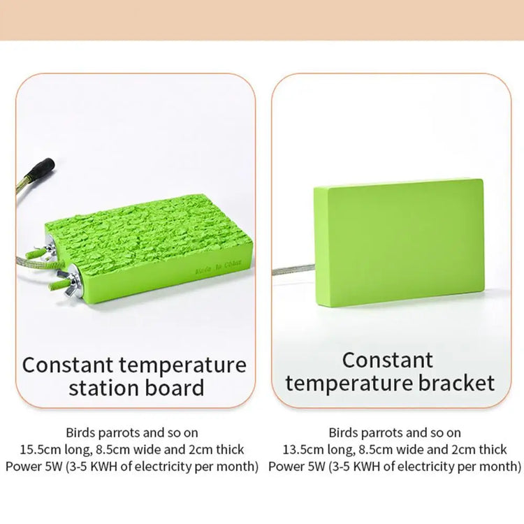 Bird Cage Heated Perch Platform – Snuggle-Up Parrot Warmer with Anti-Bite Cord | Automatic Bird Heater for Budgies & Small Cage Birds