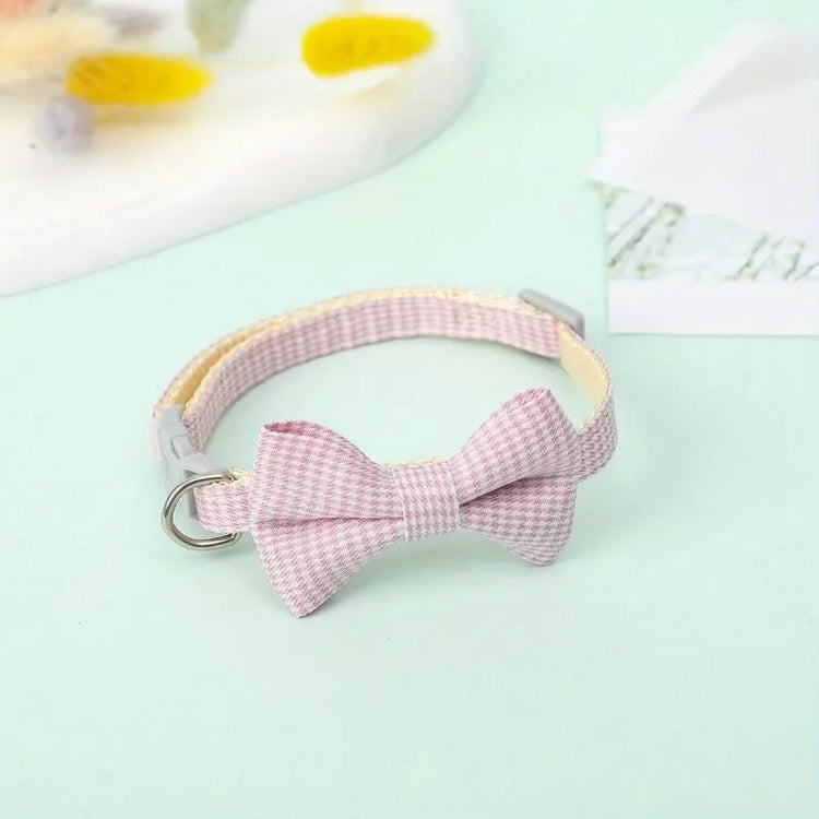 Cute Cat Collar with Bow Tie | Adjustable Design| Pet Dogs Cats Puppy Necklace - Pet Supplies