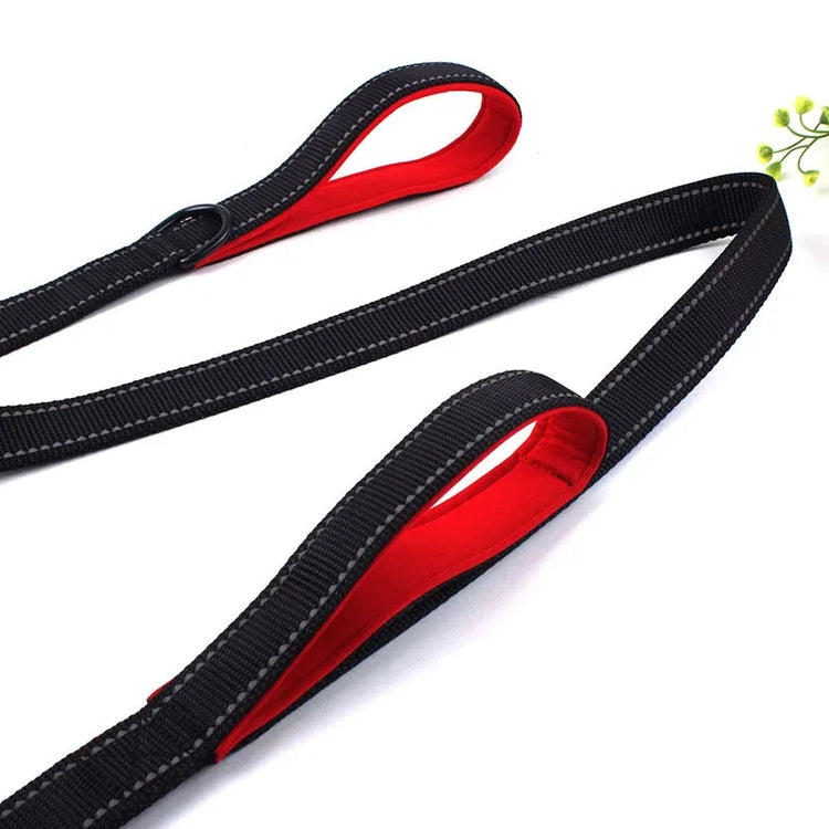 Heavy Duty Double Handle Dog Leash – Outdoor Training & Travel Lead
