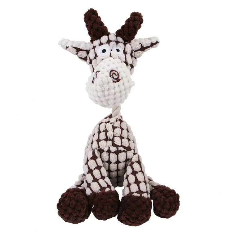 Interactive Plush Squeaky Dog Toy – Animal-Shaped Chew Toy for Puppies & Dogs