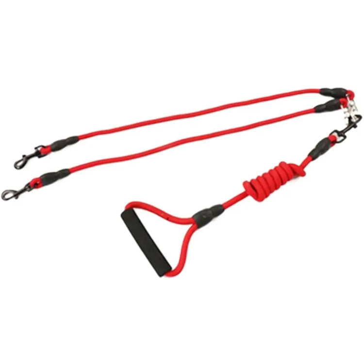 Double Dog Leash Nylon Two-Headed Coupler – Walk 2, 3, or 4 Dogs with Ease