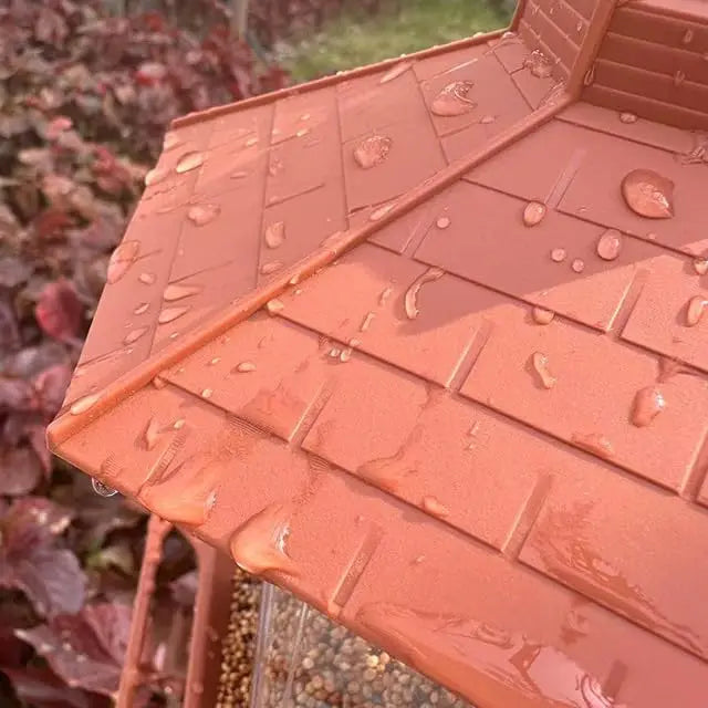 Bird Feeder | Automatic Food Feeding Tool for Birds | Hanging Gazebo Outdoor Nut Feeder | Multiple Hole Food Dispenser Container