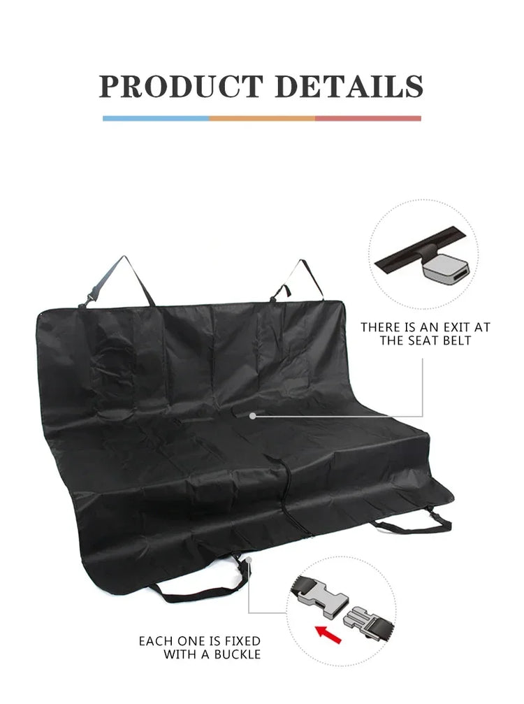 Waterproof Dog Car Seat Cover – Foldable Pet Backseat Hammock with Non-Slip Backing