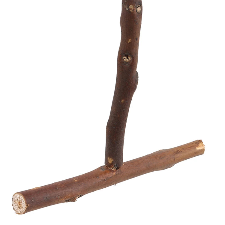 Pet Parakeet Budgie Hanging Play Toys | Bird Cage Wood Branch Stand Perches | Parrot Wooden Holder Perches