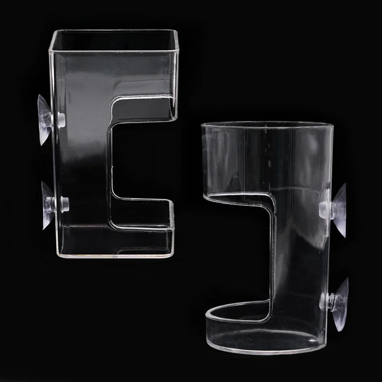 Aquarium Feeding Ring Floating Food Tray with Suction Cup – Transparent Acrylic Fish Feeder