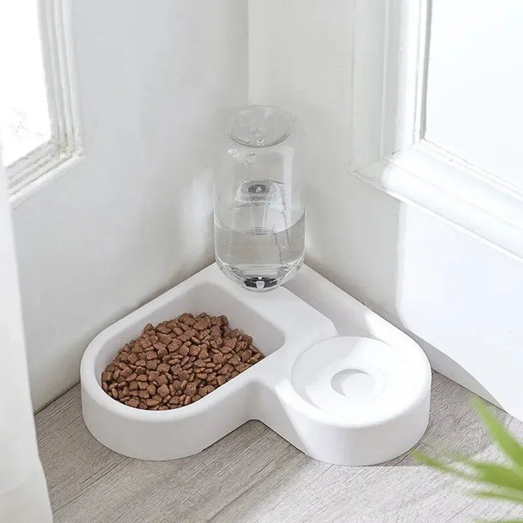Double Dog and Cat Bowl Set – Pet Feeding Bowls with Water Bottle