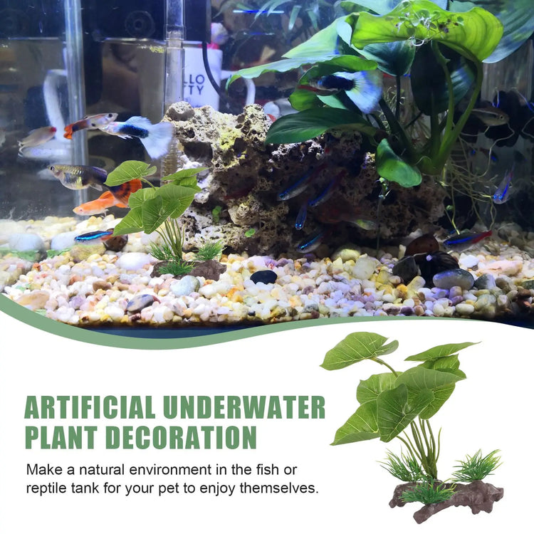 Artificial Aquarium Plant – Realistic Plastic Water Weeds Ornament for Fish Tanks and Reptile Terrariums