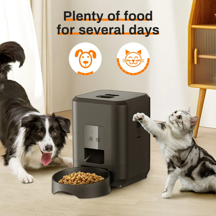 Smart Pet Feeder | Automatic Cat Dog Food Dispenser | Timed Portion Control | 2L Slow Feeder Bowl | LCD Display | Battery Operated | Pet Feeding Machine