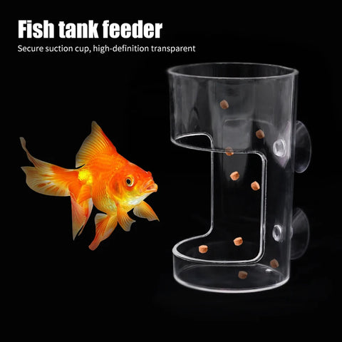 Aquarium Feeding Ring Floating Food Tray with Suction Cup – Transparent Acrylic Fish Feeder