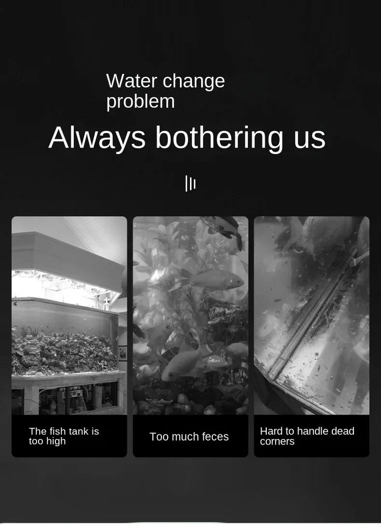 Fish Tank Water Changer Handheld Vacuum Siphon Pump with Adjustable Outlet Valve