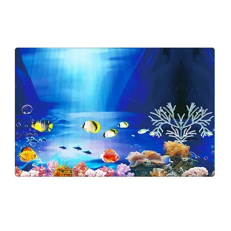 3D Aquarium Background Poster – Double-Sided Ocean Plant Design Fish Tank Sticker Decor
