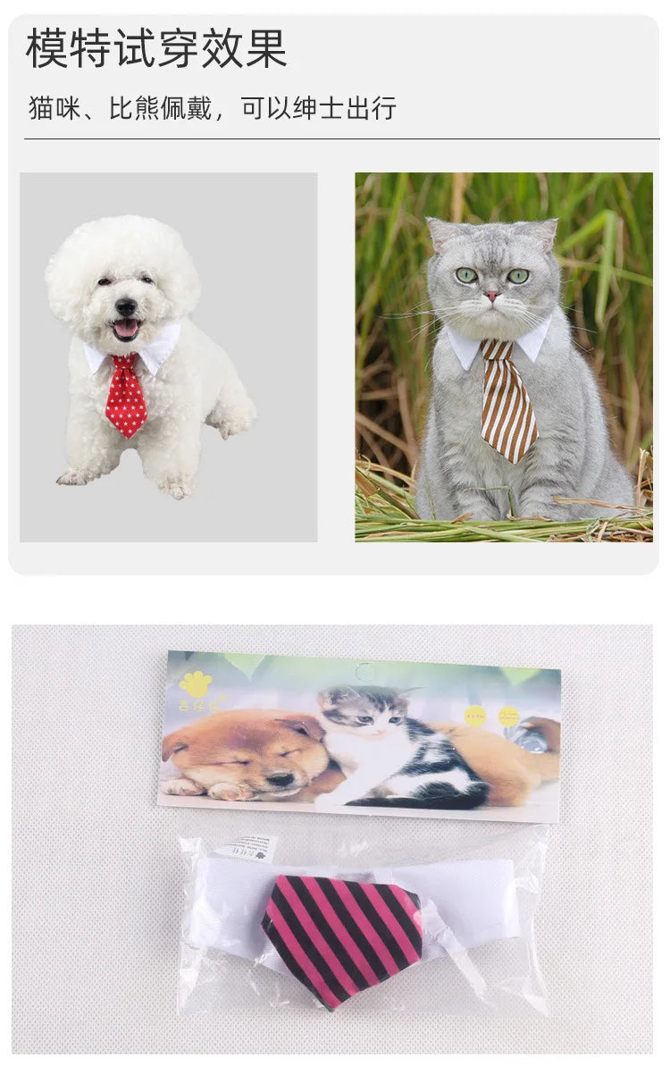 Gift Pet Dog/Cat Formal Necktie | Tuxedo Bow Tie - Black and Red Collar for Dog/Cat | Pet Accessories for Wedding, Holiday, and Party