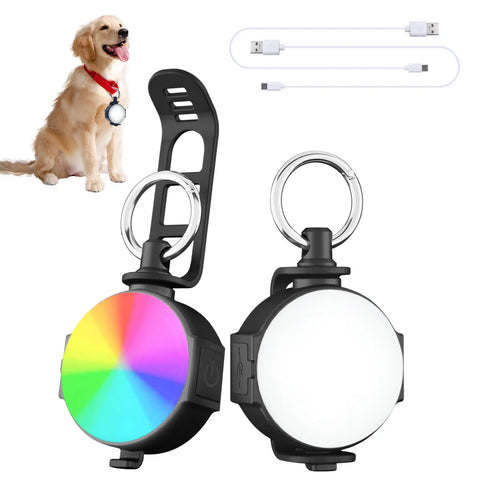 2 Pack LED Dog Collar Lights – USB Rechargeable, Luminous Safety Pendant for Night Walking