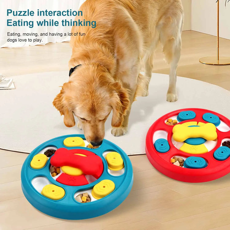 Interactive Dog Puzzle Slow Feeder Bowl IQ Training Food Dispenser for Dogs & Cats