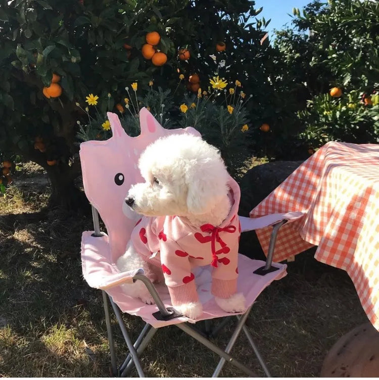 Warm Love Print Fleece Hoodie for Dogs & Cats | Pet Sweater for Small Pets | Autumn/Winter Wear