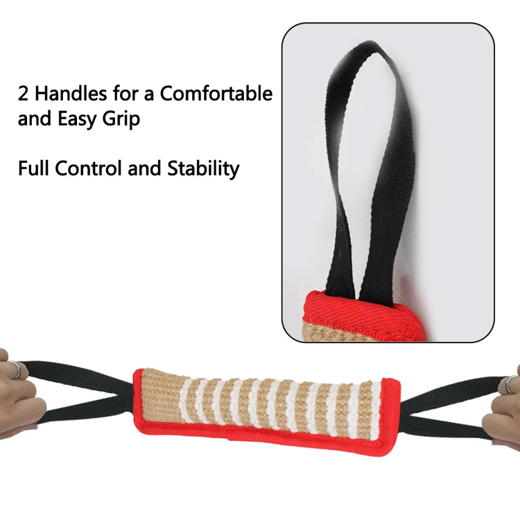 Durable Dog Tug Toy with Rope Handles for Training & Chewing Exercise