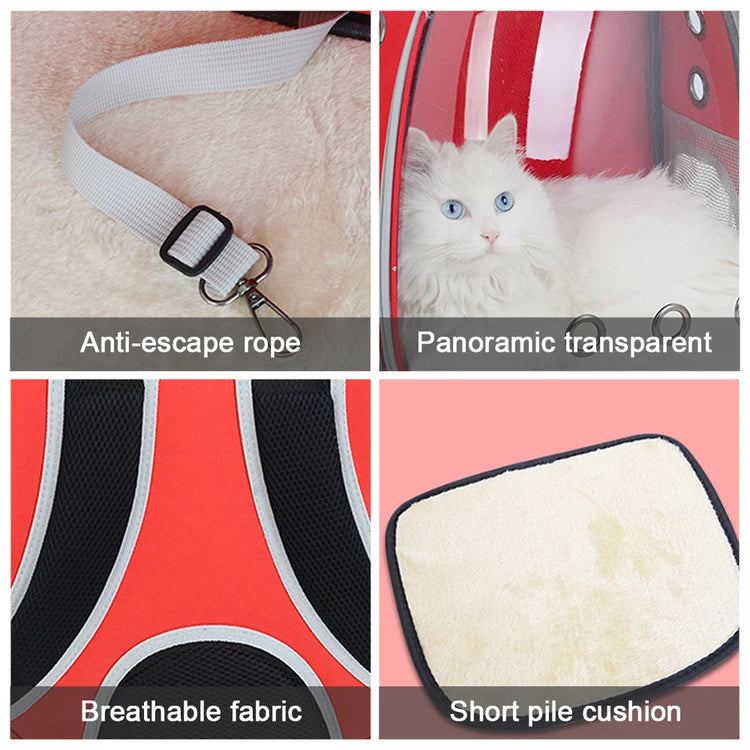 Cat Carrier Bag | Outdoor Pet Shoulder Bag | Carriers Backpack | Breathable Portable Travel Transparent Bag | For Small Dogs Cats