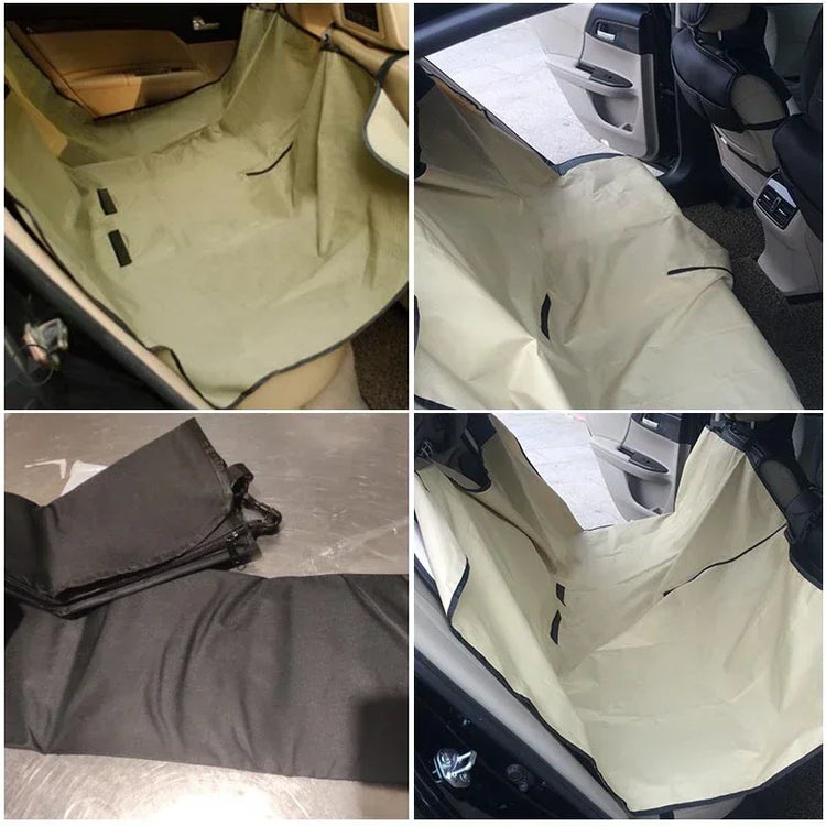 Waterproof Dog Car Seat Cover – Foldable Pet Backseat Hammock with Non-Slip Backing