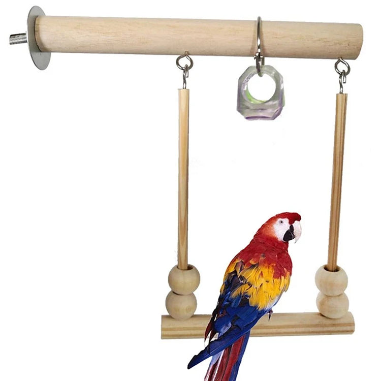 Parrots Toys | Bird Swing Exercise Climbing Playstand - Hanging Ladder Bridge | Wooden Hammock Toy with Bells for Parrot & Macaw