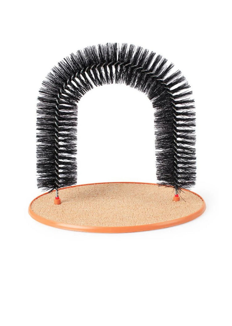 Cat Scratch Massage Beauty Brush | Door Caress Rub Fur Arch | Cat Interactive Toy with Floor Felt Mat
