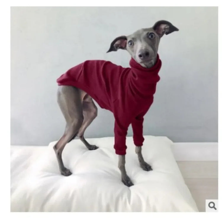 Dog Winter Clothes Fleece Whippet Vest Large Dogs Cotton Italian Greyhound Clothes Turtleneck Dog Clothes Soft Fleece Hoodie