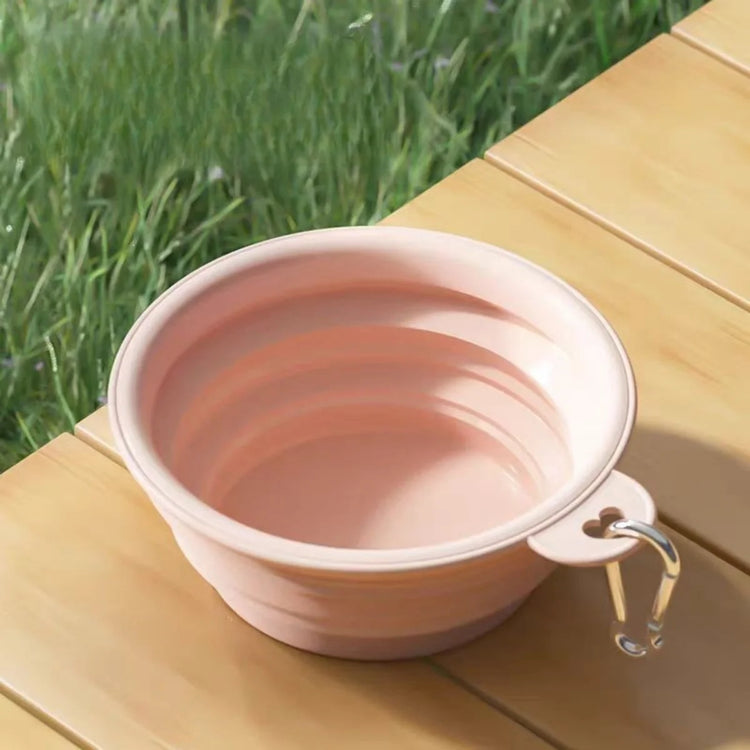 2pcs Collapsible Silicone Pet Bowls for Food & Water | Outdoor Camping & Travel Portable Folding Supplies Dishes with Carabiner