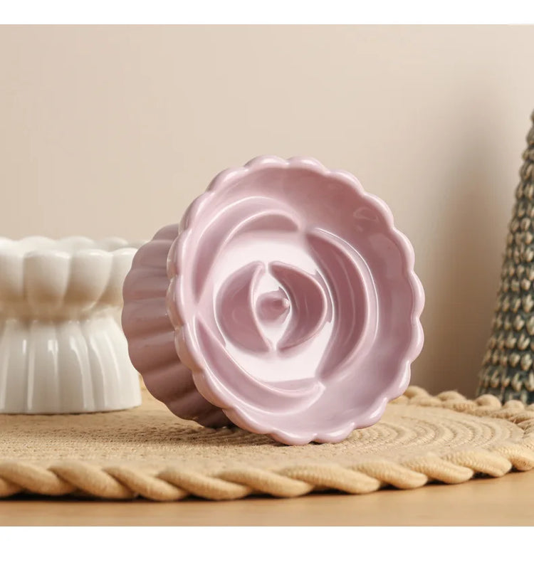 Cat Food Bowl | Ceramic Elevated | Cats/Small Dogs | Slow Feed Bowls | Anti-Choking Eating Feeders | Anti-Gulping Puppy Supplies