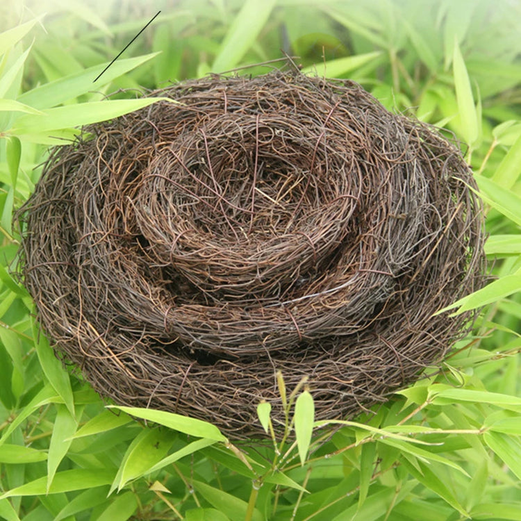 Straw Round Rattan Bird Nest | Chewable Bedding Toy for Parrots, Pigeons & Cage Birds