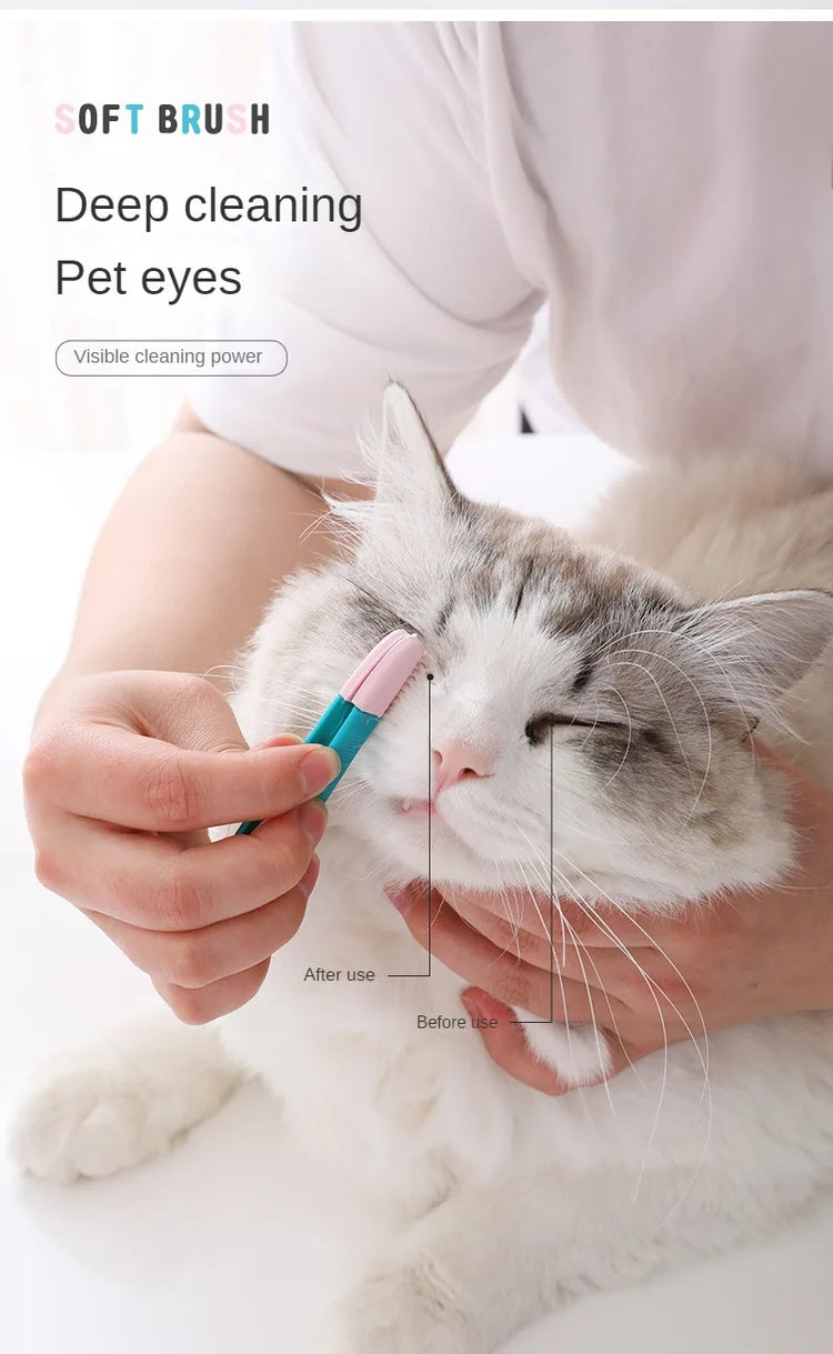 Pet Grooming Tools | Cat Eyes Comb | Tear Stain Remover Brush for Cats/Small Dogs