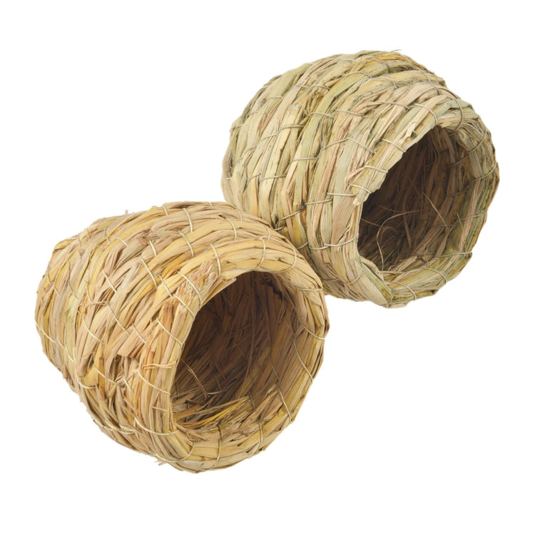 Natural Handmade Straw Bird Nest – Cozy Pigeon & Parrot Nest for Small Pet Birds | Eco-Friendly Cage Accessory (9x12cm)