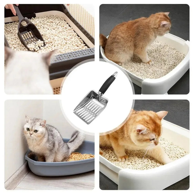 Cat Sand Cleaning — for Dog & Cat | Clean Feces Supplies | Cat Litter Shovel | Pet Cleaning Tool | Pet Products | Metal Long Handle Scoop