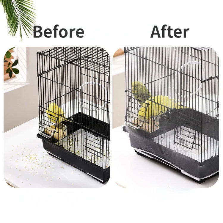 Bird Cage Seed Catcher Cover | Mesh Skirt Dust Guard | Easy-Clean Nylon Net for Parrot Cages | 2 Sizes M/L