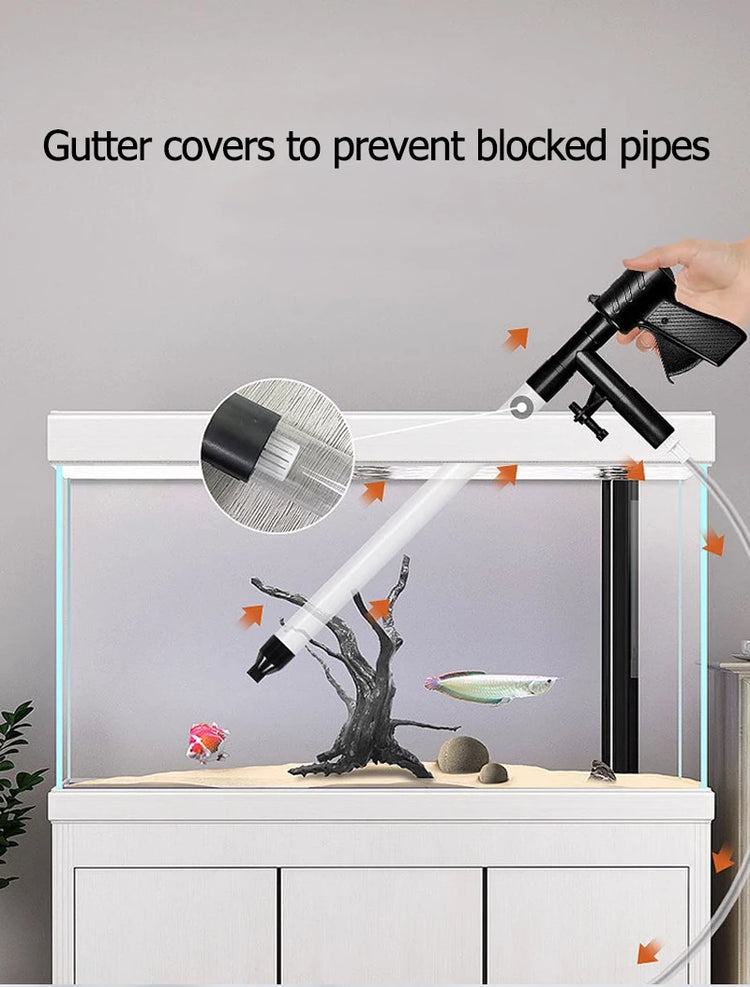 Aquarium Cleaning Tool Vacuum Water Changer – Manual Siphon Filter Pump with Sand Gravel Cleaner