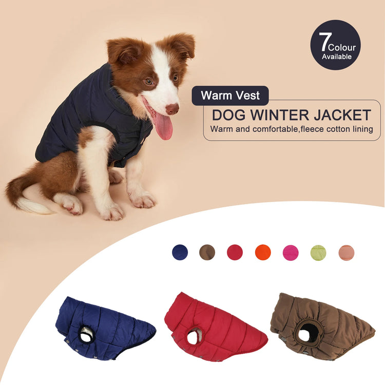 Winter Dog Clothes | Outdoor Cold-Proof Warm Dog Jacket with Fleece Cotton Lining | Chihuahua, French Bulldog, Puppy Clothing Coat