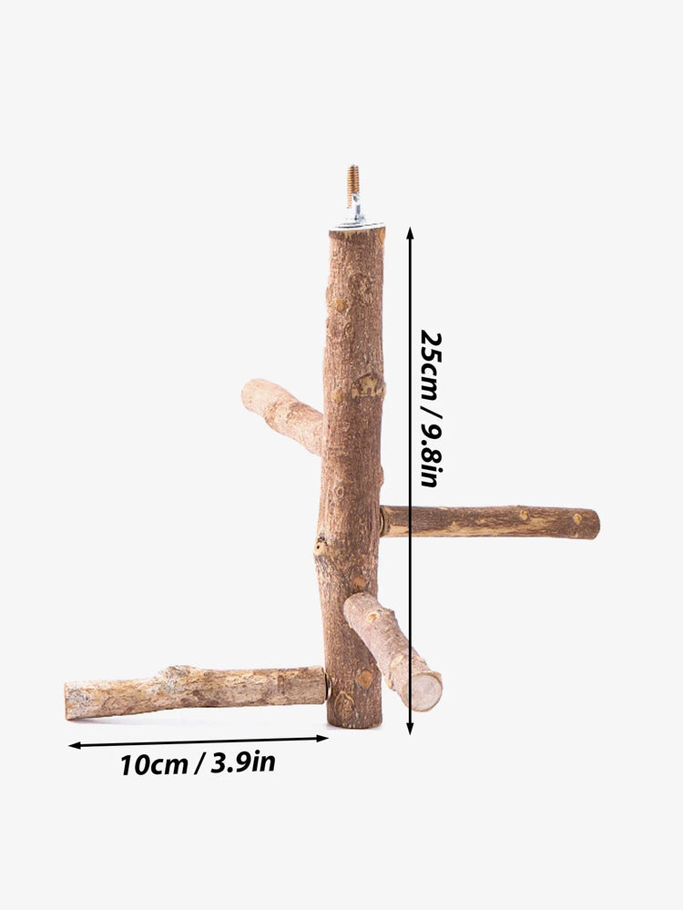 Natural Wood Bird Branch Stand | Perches Pet Parakeet Budgie Hanging Play Toy | Bird Cage Parrot Wooden Desk Holder Perches Platform