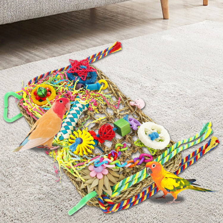 Bird Toys | Handmade Bird Foraging Toys | Fun Parakeet Toys | Portable Foraging Toy | Parrot Chewing Toy | Bird Parrot Toy 1x7.9