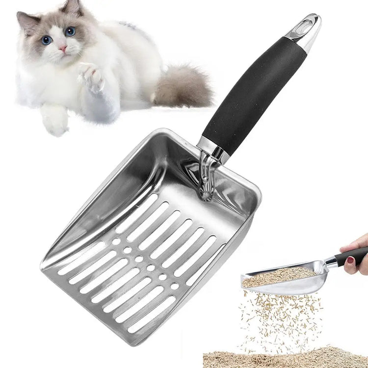 Cat Sand Cleaning — for Dog & Cat | Clean Feces Supplies | Cat Litter Shovel | Pet Cleaning Tool | Pet Products | Metal Long Handle Scoop