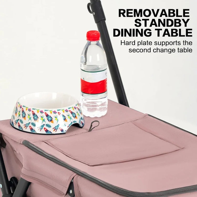 Pet Stroller Dog Cat Carrier | Foldable Lightweight Travel Cart with Storage Basket for Small Pets | Outdoor Walking Shopping Cart