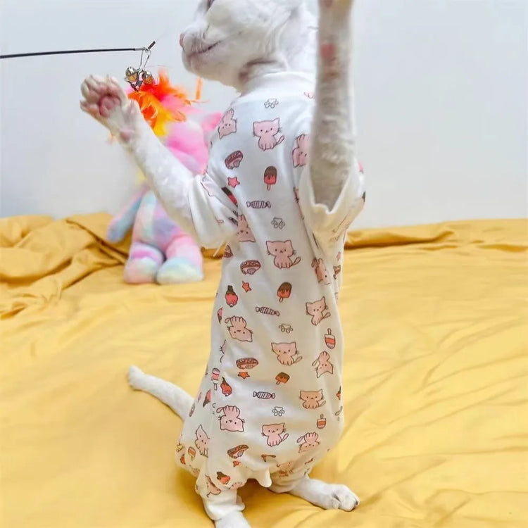 Hairless Cat One-Piece Suit | Warm Clothing for Sphynx/Devon Rex/Ragdoll | Anti-Hair Loss Pet Apparel